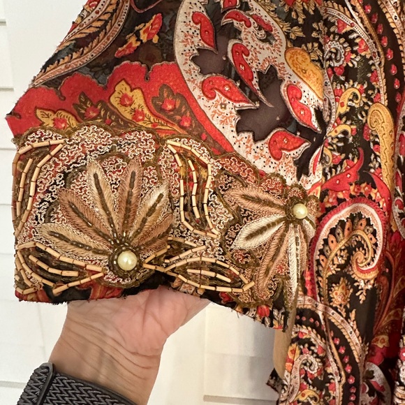 Vintage Silk Ginger & Java Embellished Mini Dress - Picture 6 of 15